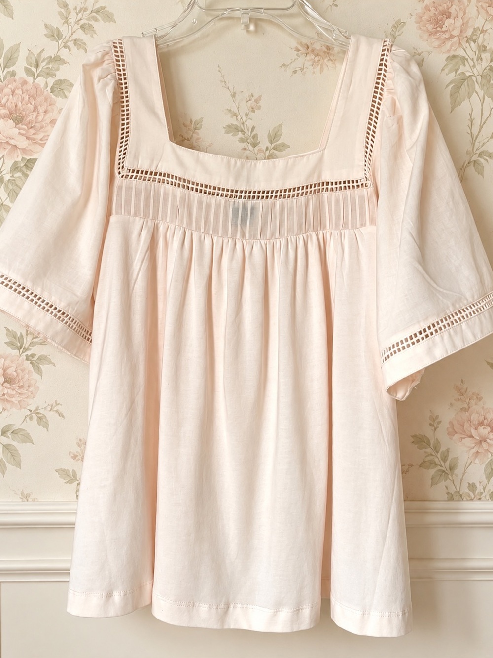 Elie Tahari Ivory Eyelet Romantic Cottagecore Lace Feminine Boho Chic Blouse XL